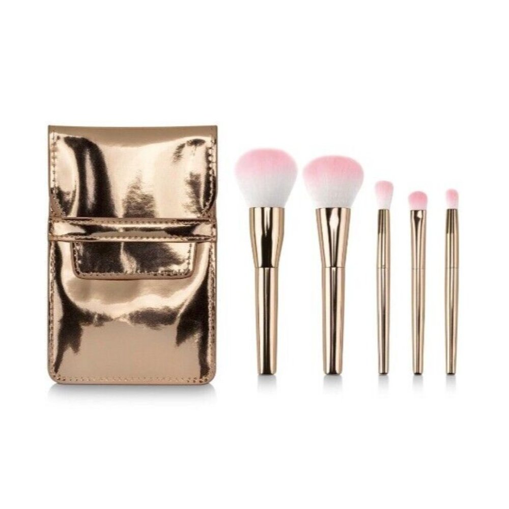 💯Glitterati Culture Small Makeup Brush Set 6-Pc Travel Brush + Travel Case $15